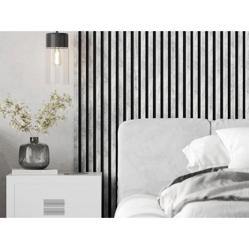 Mexen Lam-F lamelles murales acoustiques 275 x 31,5 cm, feutre 6 mm, Chêne Blanchi - S105-275317-2812-064