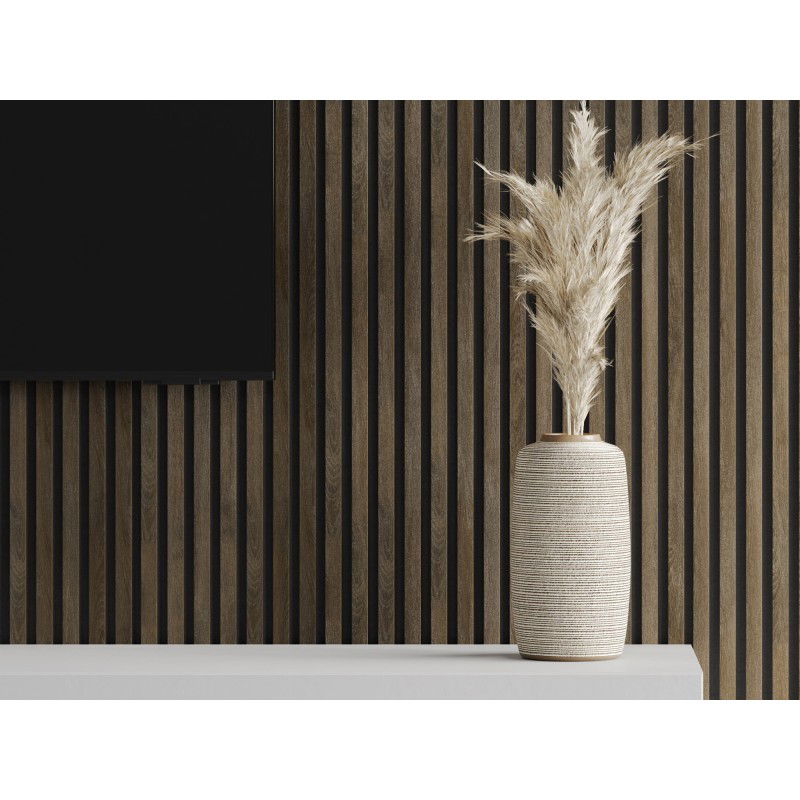 Mexen Lam-F Acoustic Wall Slats 275 x 31.5 cm, 6 mm Felt, Espresso Oak - S105-275317-2812-065