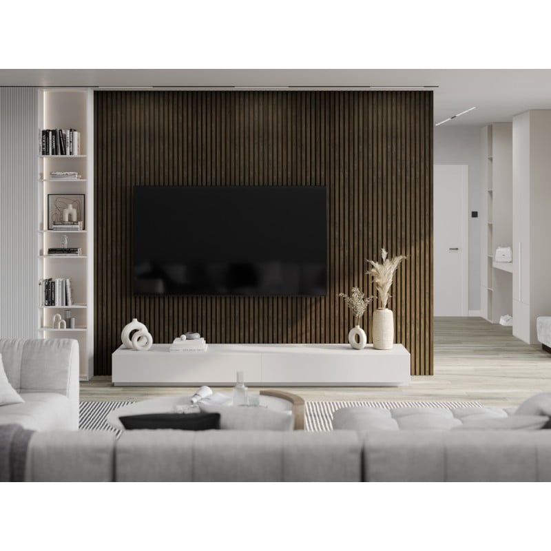 Mexen Lam-F akustische Wandpaneele 275 x 31,5 cm, Filz 6 mm, Espresso Eiche - S105-275317-2812-065