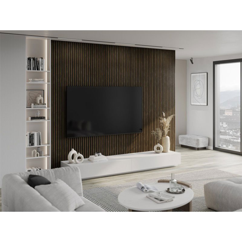 Mexen Lam-F akustische Wandpaneele 275 x 31,5 cm, Filz 6 mm, Espresso Eiche - S105-275317-2812-065