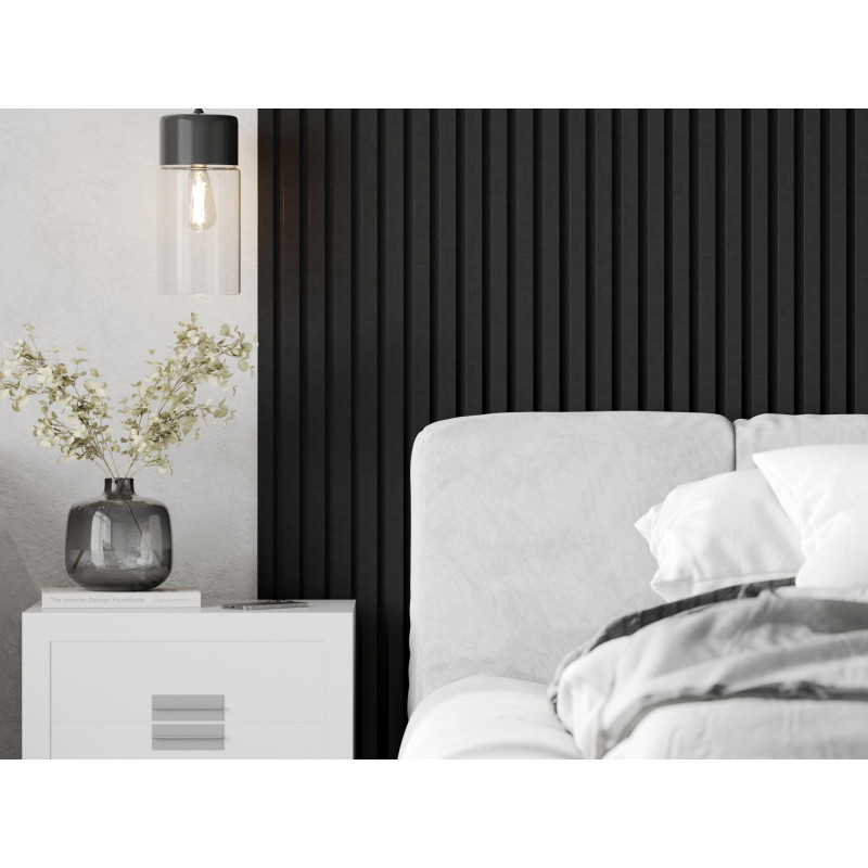 Mexen Lam-F akustiset seinälamellit 275 x 31,5 cm, huopa 6 mm, Musta Pellava - S105-275317-2812-069