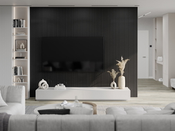 Mexen Lam-F lamelles murales acoustiques 275 x 31,5 cm, feutre 6 mm, Lin Noir - S105-275317-2812-069