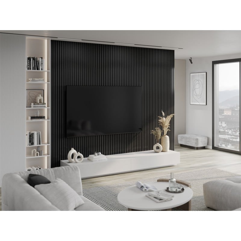 Mexen Lam-F Λαμέλες τοίχου ακουστικές 275 x 31,5 εκ., τσόχα 6 χιλ., Μαύρο Λινό