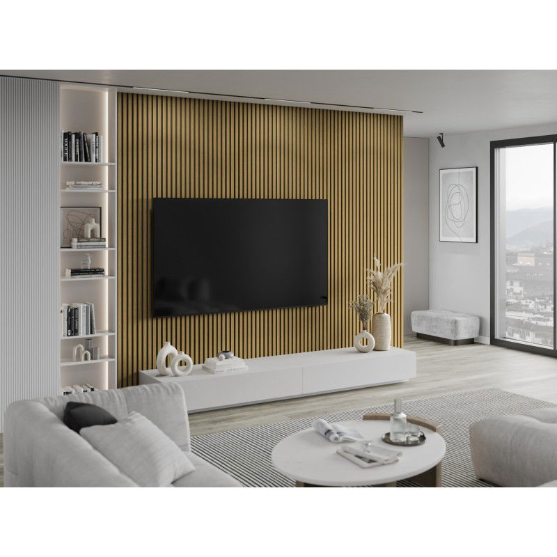 Mexen Lam-F lames murales acoustiques 275 x 31,5 cm, feutre 6 mm, Chêne Amber - S105-275317-2812-073