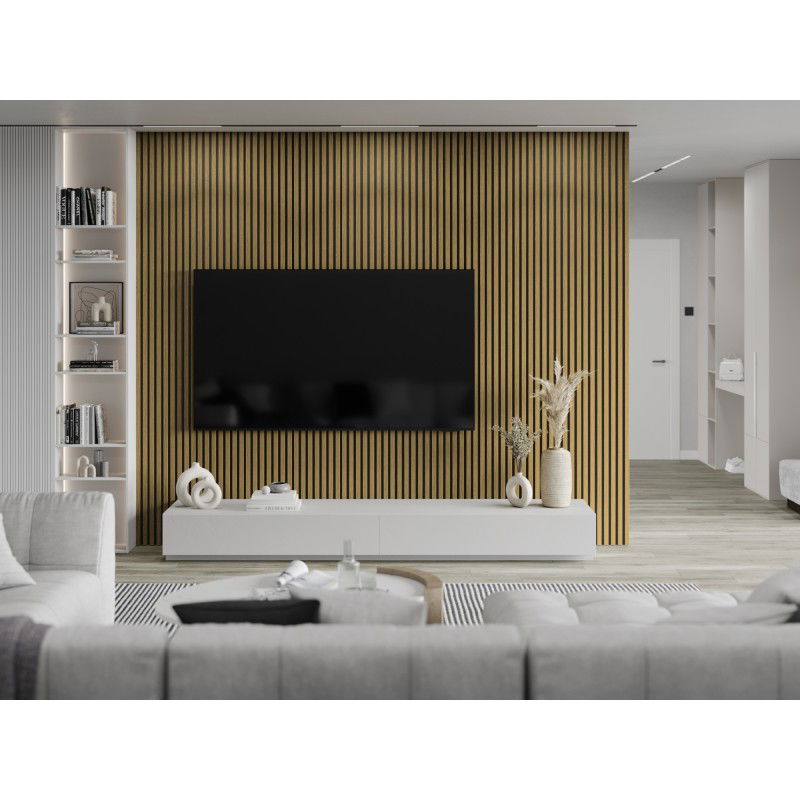 Mexen Lam-F Acoustic Wall Slats 275 x 31.5 cm, 6 mm Felt, Amber Oak - S105-275317-2812-073