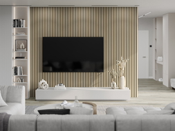 Mexen Lam-B sample of wall slats, 4 mm HDF board, technical veneer, Sand Oak - S100-001-S