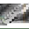 Mexen Mist T douchescherm met scharnier 70 x 75 cm, transparant, zwart - 8A4T-070-075-70-00