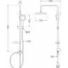 Mexen X33 douchestang, chroom/wit - 798333391-02