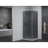 Mexen Pretoria shower enclosure swing 70 x 70 cm, graphite, chrome + Flat tray - 852-070-070-01-40-4010
