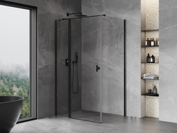 Mexen Mist T dušinurk kallutatav uks 70 x 120 cm, läbipaistev, must - 8A4T-070-120-70-00