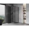 Mexen Mist T kabina prysznicowa uchylna lewa 75 x 75 cm, czarna ramka, czarna - 8A4T-075-075-70-70-L