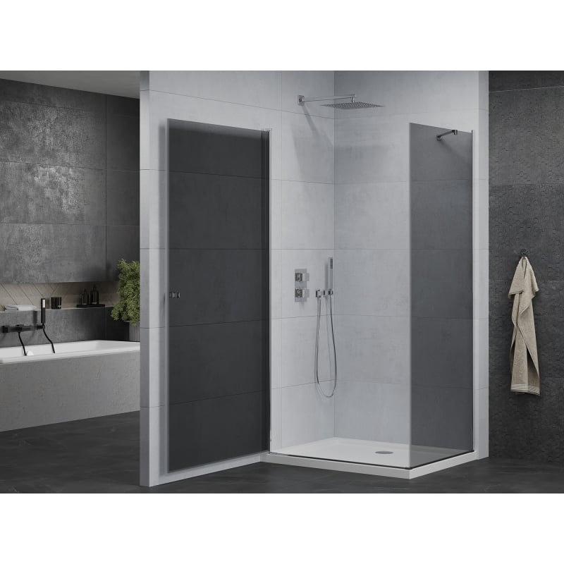 Mexen Pretoria avatav duśikabiin 70 x 90 cm, grafiit, kroom + Flat dušialus - 852-070-090-01-40-4010