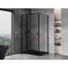 Mexen Mist T pööratav dušinurk vasak 100 x 80 cm, must raam, must - 8A4T-100-080-70-70-L