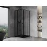 Mexen Mist T Duschkabine Schwenktür links 95 x 95 cm, schwarzer Rahmen, schwarz - 8A4T-095-095-70-70-L