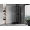 Mexen Mist T right hinged shower cabin 70 x 70 cm, black frame, black - 8A4T-070-070-70-70-P