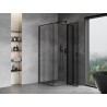 Mexen Mist T desno preklopna tuš kabina 85 x 85 cm, crni okvir, crna - 8A4T-085-085-70-70-P