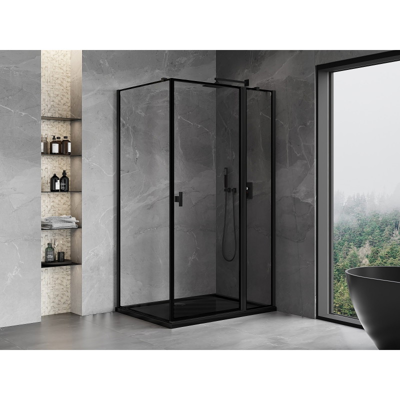 Mexen Mist T tuš kabina sklopiva desna 115 x 95 cm, crni okvir, crna - 8A4T-115-095-70-70-P