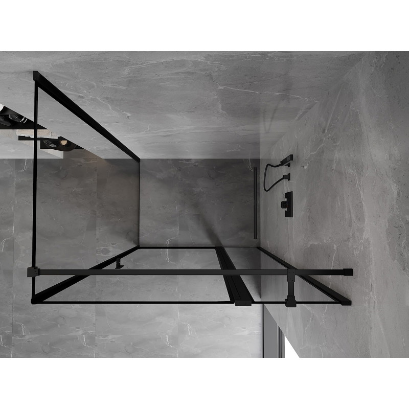 Mexen Mist T tuš kabina sklopiva desna 115 x 95 cm, crni okvir, crna - 8A4T-115-095-70-70-P