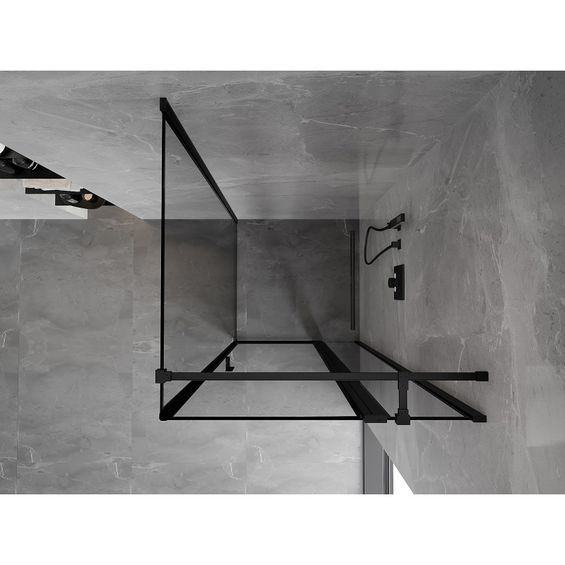 Mexen Mist T paremakabiin, hingedega parempoolne, 100 x 100 cm, must raam, must - 8A4T-100-100-70-70-P