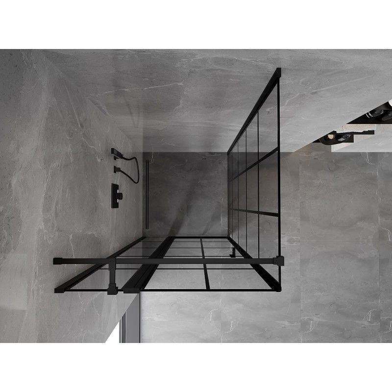 Mexen Mist T douchecabine scharnierend links 70 x 70 cm, zwart raster, zwart - 8A4T-070-070-70-77-L