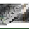 Mexen Mist T Duschkabine mit Anschlagtür links 70 x 80 cm, schwarzes Gitter, schwarz - 8A4T-070-080-70-77-L