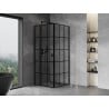 Mexen Mist T cabine de douche pivotante gauche 80 x 80 cm, grille noire, noir - 8A4T-080-080-70-77-L