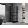 Mexen Mist T cabine de douche pivotante gauche 80 x 80 cm, grille noire, noir - 8A4T-080-080-70-77-L