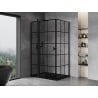 Mexen Mist T Duschkabine schwenkbar links 120 x 80 cm, schwarzes Gitter, schwarz - 8A4T-120-080-70-77-L