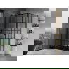 Mexen Mist T Duschkabine, Drehbar, Links 70 x 90 cm, Schwarzes Gitter, Schwarz - 8A4T-070-090-70-77-L