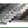 Mexen Mist T Duschkabine mit Schwenktür links 110 x 90 cm, schwarzes Raster, schwarz - 8A4T-110-090-70-77-L