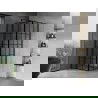 Mexen Mist T Duschkabine schwenkbar links 95 x 95 cm, schwarzes Raster, schwarz - 8A4T-095-095-70-77-L