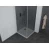 Mexen Pretoria kabina prysznicowa uchylna 90 x 90 cm, grafit , chrom + brodzik Flat - 852-090-090-01-40-4010