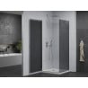 Mexen Pretoria swing shower cabin 90 x 90 cm, graphite, chrome + Flat shower tray - 852-090-090-01-40-4010
