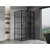 Mexen Mist T tuš kabina s preklopnim vratima desna 105 x 75 cm, crna rešetka, crna - 8A4T-105-075-70-77-P
