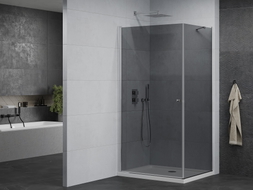 Mexen Pretoria sklopiva tuš kabina 90 x 110 cm, grafit, krom + plitica Flat - 852-090-110-01-40-4010