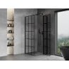 Mexen Mist T Duschkabine Drehbar Rechts 90 x 90 cm, Schwarzes Gitter, Schwarz - 8A4T-090-090-70-77-P