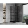 Mexen Mist T Duschkabine Drehbar Rechts 90 x 90 cm, Schwarzes Gitter, Schwarz - 8A4T-090-090-70-77-P