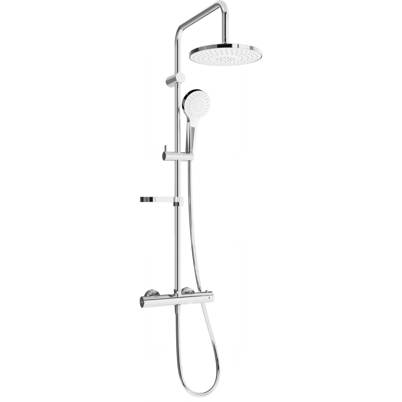 Mexen KX05 opbouwdoucheset met regendouche en thermostaatkraan, chroom/wit - 771500591-00