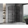 Mexen Mist T Duschkabine mit rechter Tür 110 x 120 cm, schwarzes Gitter, schwarz - 8A4T-110-120-70-77-P
