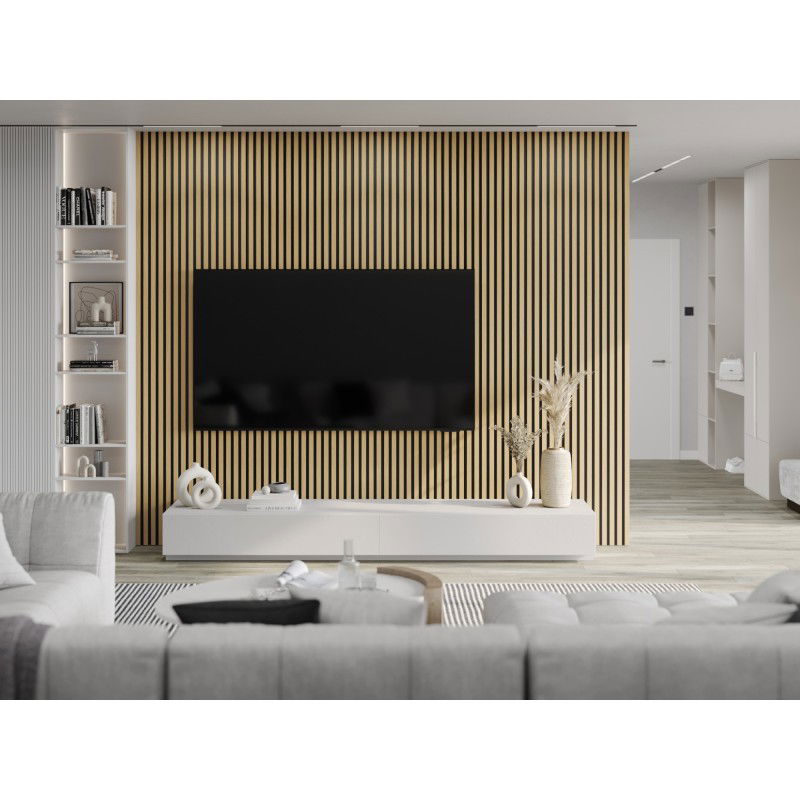 Mexen Lam-B wall slat sample, 4 mm HDF board, technical veneer, Golden Oak - S100-003-S