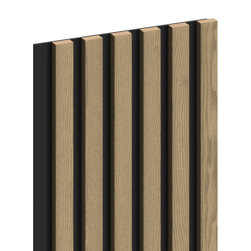 Mexen Lam-B sample of wall slats, 4 mm HDF board, technical veneer, Noble Oak - S100-004-S