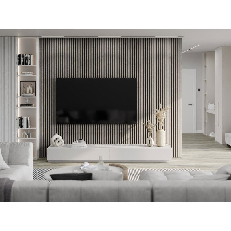 Mexen Lam-B sample of wall slats, 4 mm HDF board, technical veneer, Ashen Oak - S100-005-S