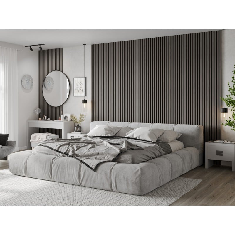 Mexen Lam-B Muster von Wandlamellen 275 x 30 cm, HDF-Platte 4 mm, technisches Furnier, Stahl-Eiche - S100-006-S