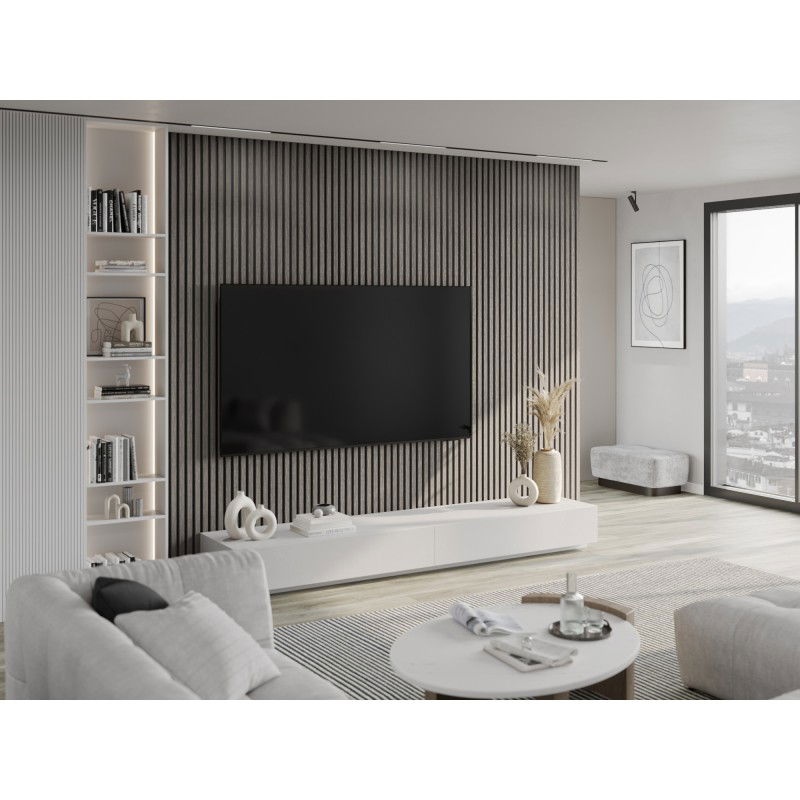 Mexen Lam-B Muster der Wandlamellen 275 x 30 cm, HDF-Platte 4 mm, technisches Furnier, Silberneiche - S100-007-S