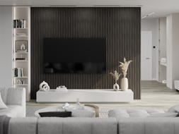 Mexen Lam-B sample of wall slats, 4 mm HDF board, technical veneer, Silvery Walnut - S100-009-S