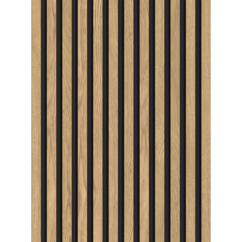 Mexen Lam-B Muster von Wandlamellen 275 x 30 cm, 4 mm HDF-Platte, technisches Furnier, Klassische Kiefer - S100-012-S