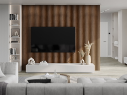 Mexen Lam-B sample of wall slats, 4 mm HDF board, technical veneer, Ruby Mahogany - S100-013-S