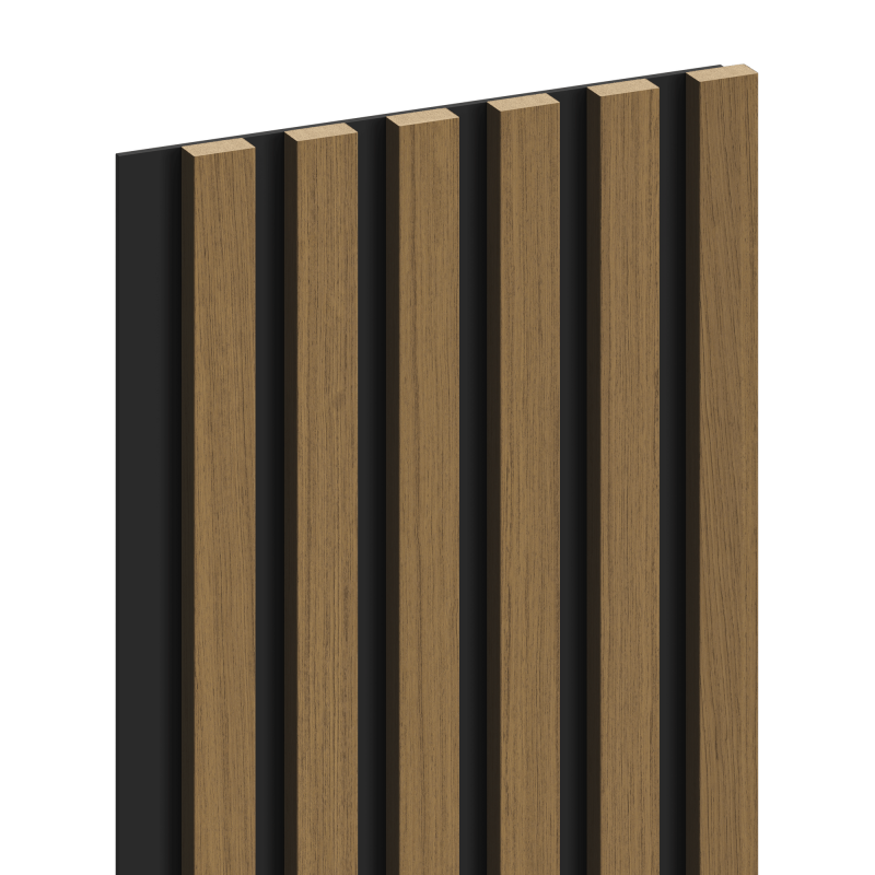 Mexen Lam-B Probe der Wandlamellen 275 x 30 cm, 4 mm HDF-Platte, technisches Furnier, Goldene Teak - S100-014-S