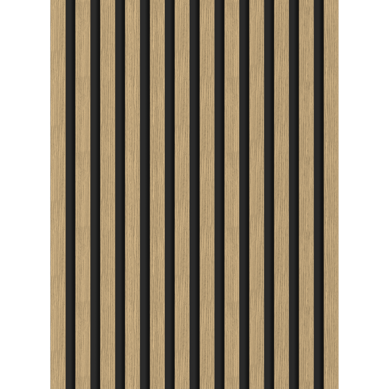 Mexen Lam-B Muster von Wandlamellen 275 x 30 cm, HDF-Platte 4 mm, technisches Furnier, Walnuss Leinen - S100-015-S