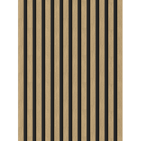 Mexen Lam-B Muster von Wandlamellen 275 x 30 cm, HDF-Platte 4 mm, technisches Furnier, Walnuss Leinen - S100-015-S